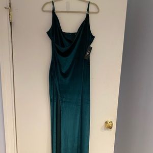 Forest green velvet dress